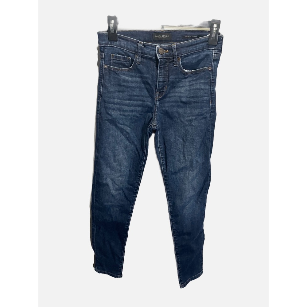 Banana Republic Skinny Jeans Womens 26P Blue Mid-Rise Premium Denim Casual Class